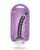 Ouch! Beaded Silicone G-spot Dildo 5 In Metallic Metallic Purple