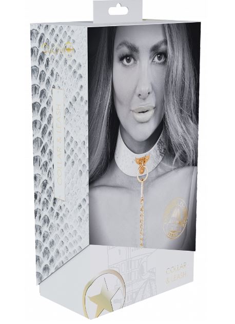 Ouch! Florence Collection Collar With Leash White
