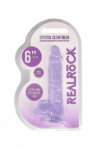 Real Cock 6in Realistic Dildo W/ Balls Purple