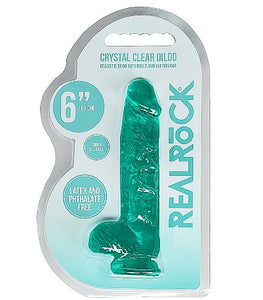 Realrock 6in Realistic Dildo W/ Balls Turquoise