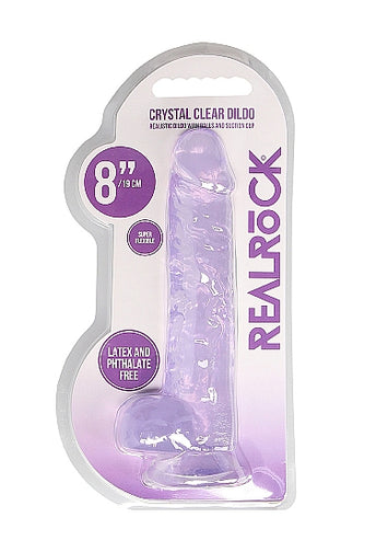 Real Cock 8in Realistic Dildo W/ Balls Purple
