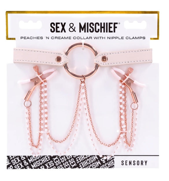 Peaches N Creame Collar W/ Nipple Clamps Default Title