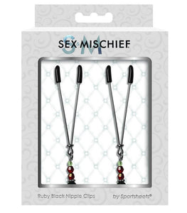 Sex & Mischief Nipple Clips Ruby Black