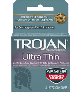 Trojan Ultra Thin Armor 3pk Spermicidal