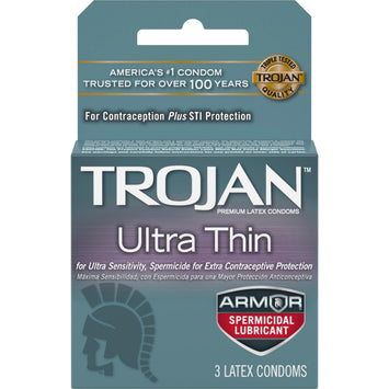 Trojan Ultra Thin Armor 3pk Spermicidal Default Title