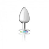 Cheeky Charms Round Clear Iridescent Silver Plug