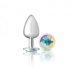 Cheeky Charms Round Clear Iridescent Silver Plug