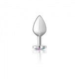Cheeky Charms Heart Clear Iridescent Silver Plug