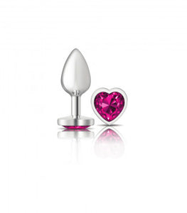 Cheeky Charms Heart Bright Pink Silver Plug