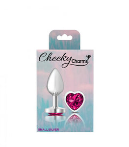 Cheeky Charms Heart Bright Pink Silver Plug