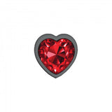 Cheeky Charms Heart Deep Red Gunmetal Butt Plug