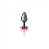 Cheeky Charms Heart Deep Red Gunmetal Butt Plug
