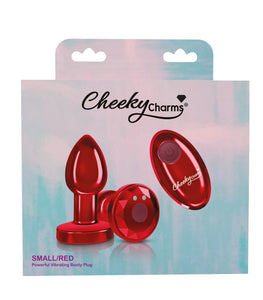 Cheeky Charms Vibrating Metal Plug Red W/ Remote