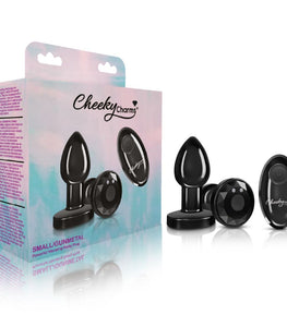 Cheeky Charms Vibrating Metal Plug Gunmetal W/ Remote