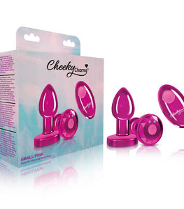 Cheeky Charms Vibrating Metal Plug Pink W/ Remote