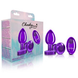 Cheeky Charms Vibrating Metal Plug Purple W/ Remote