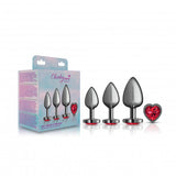 Cheeky Charms Metal Butt Plug Gunmetal Heart