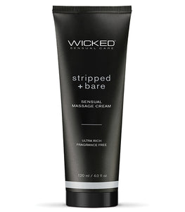 Wicked Massage Cream Stripped + Bare Unscented 4 Oz