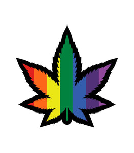 Rainbow Marijuana Leaf Pin