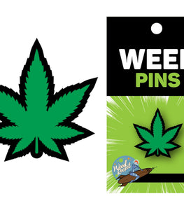 Green Marijuana Leaf Pin