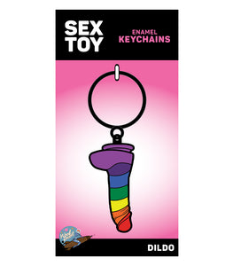 Rainbow Dildo Keychain