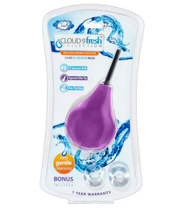 Cloud 9 Fresh + Deluxe Anal Soft Tip Enema Douche 7.6 Oz W/ Ez Squeeze Bulb & 2 C-rings Default Title