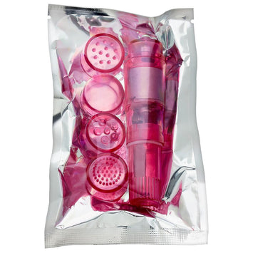 (bulk) Cloud 9 Novelties Mini Massager Pocket Rocket W/ 4 Attachments Pink