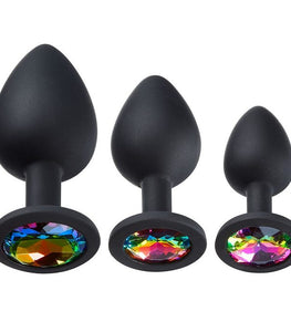 Cloud 9 Gems Black Silicone Anal Plug Kit