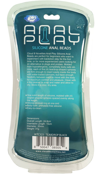 Silicone Anal Teardrop Small Black Default Title