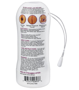 Cloud 9 Pleasure Anal Pocket Stroker Water Activated Tan