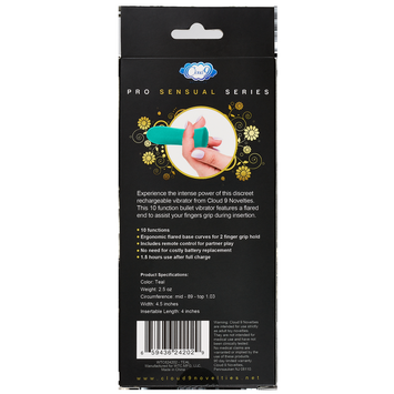 Pro Sensual Power Touch Bullet W/ Remote Control Teal