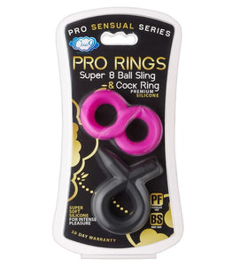 Pro Sensual Silicone Super 8 Ring & Tie Sling 2 Pack