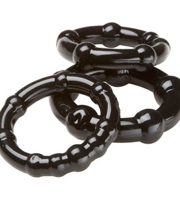 Cloud 9 Cockring Combo Beaded Black