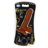 Pro Sensual Premium Silicone Dong W/ 3 C Rings Brown 6"