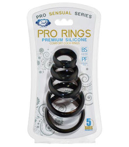 Cloud 9 Comfort Cock Rings W/flat Back 5-pk Pro Sensual Line