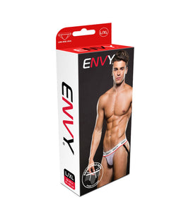 Envy Logo Elastic Lowrise Mesh Jock White