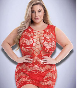 Corset Front Lace Mini Dress Red Q/s