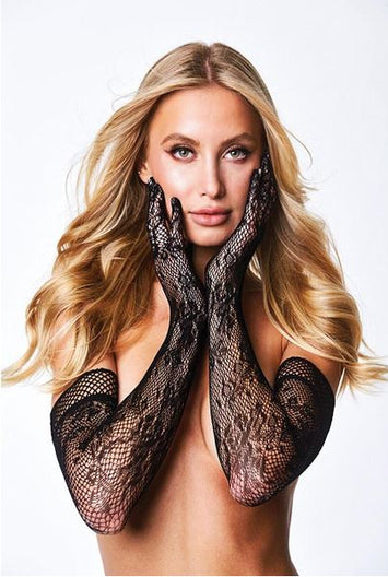 Flower Lace Opera Glove Black Default Title