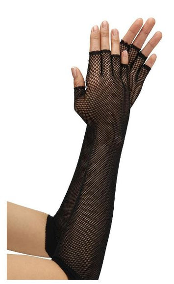Fingerless Fishnet Opera Glove Black Default Title