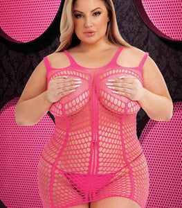 Lapdance Shredded Mini Dress Hot Pink Q/s