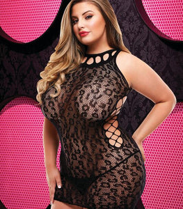 Lapdance Leopard Lace Mini Dress Q/s