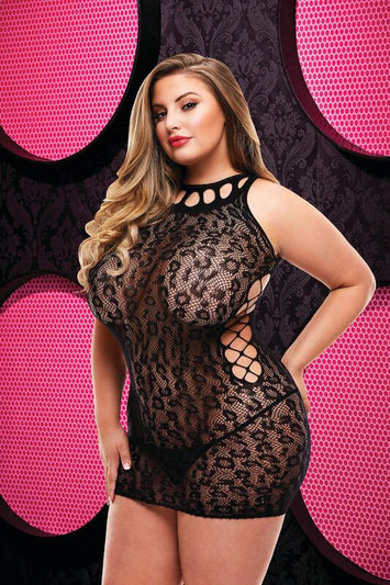 Lapdance Leopard Lace Mini Dress Q/s Default Title