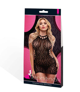 Lapdance Leopard Lace Mini Dress O/s