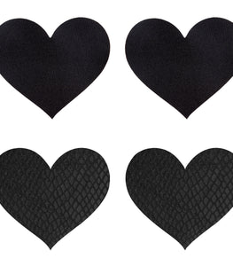 Peekaboo Pasties Classic Black Hearts