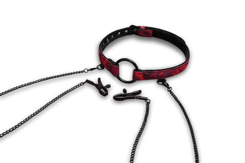 Rosegasm Open Mouth Gag W/ Nipple Clamps Default Title