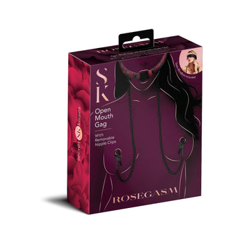 Rosegasm Open Mouth Gag W/ Nipple Clamps Default Title