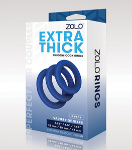 Zolo Extra Thick Silicone Cock Ring 3pk