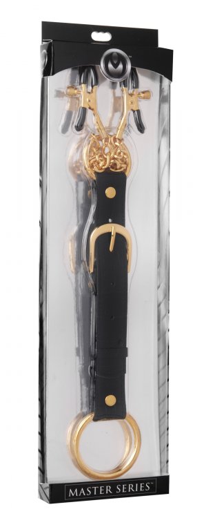 Master Series Penitentiary Nipple Clamps & Cock Ring Set Gold Default Title