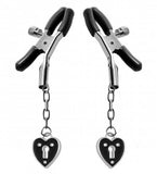 Master Series Charmed Heart Padlock Nipple Clamps