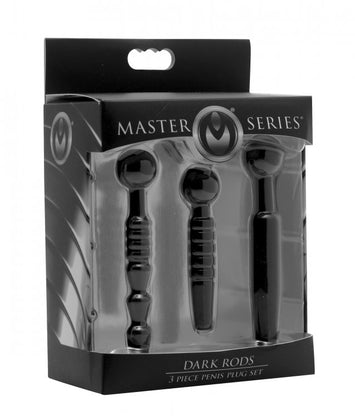 Master Series Dark Rods 3 Piece Penis Plug Set Silicone Default Title